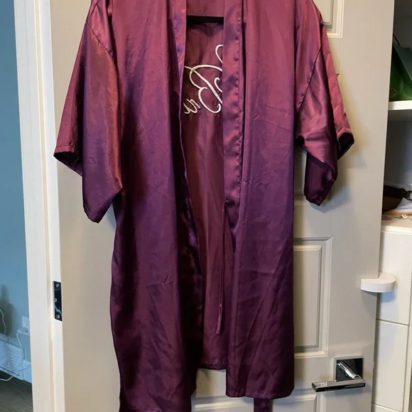 Purple Bride Satin Robe - Picture 2 of 2